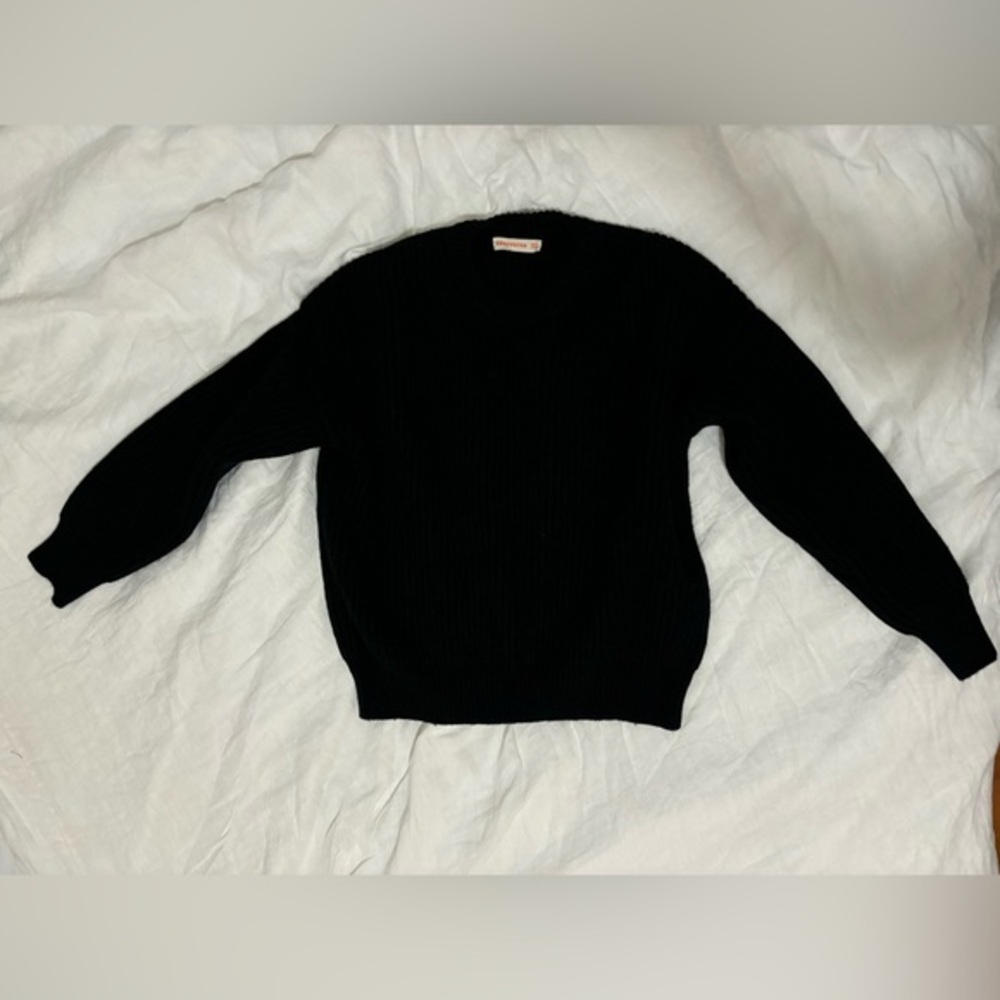 &daughter rosha geelong rib crew neck knit in black, small